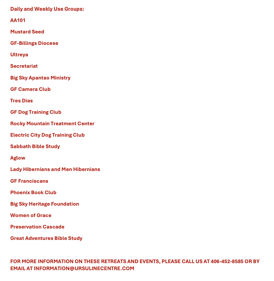 Ursuline Centre Fall Retreats Events and Activities Fall 2025 02